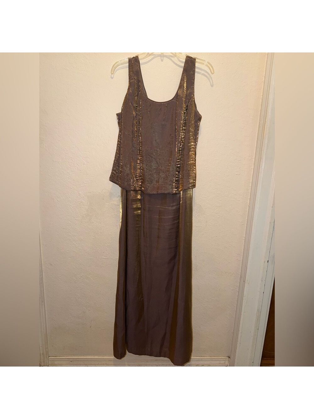 David's Bridal Dress and Jacket Mother of the Bride Groom Dress Bown Bronze - Picture 7 of 14